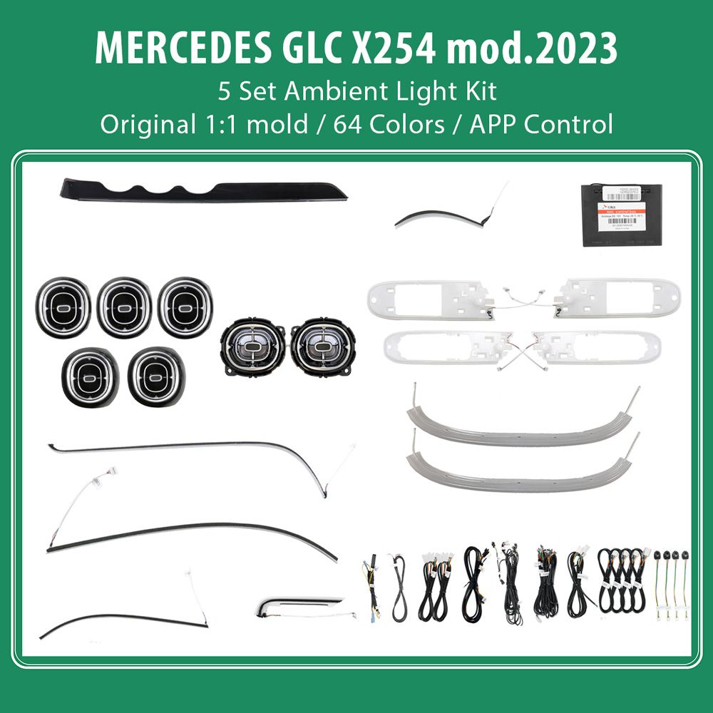 MERCEDES_GLC_2023_Ambient_5Set_Kit_01 DIQ AMBIENT 8173 BJE5 - BENZ GLC (X254) (Digital iQ Ambient Light for Mercedes GLC (X254) mod. 2023+ with 5 Set Kit) - Image 1