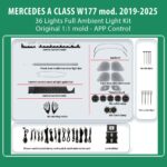 DIQ AMBIENT MERCEDES A BC14M7  (Digital iQ Ambient Light Kit for MERCEDES A CLASS W177 mod. 2019-2025 36 Lights Full Kit)