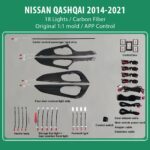 DIG AMBIENT NISSAN QASHQAI II (CF) (Digital iQ Ambient Light for NISSAN QASHQAI mod. 2014-2021 with 18 Lights) CARBON FIBER
