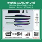 DIQ AMBIENT PORSCHE BSJ05D (Digital iQ Ambient Light for Porsche Macan mod. 2014-2018 with 26 Lights) PIANO BLACK DYNAMIC