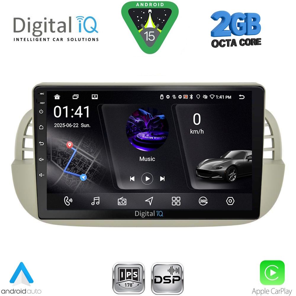 RSF4130BG_15 DIGITAL IQ RSF 4130BG_CPA (9inc) MULTIMEDIA TABLET for FIAT 500 mod. 2007-2015 (BEIGE) - Image 1