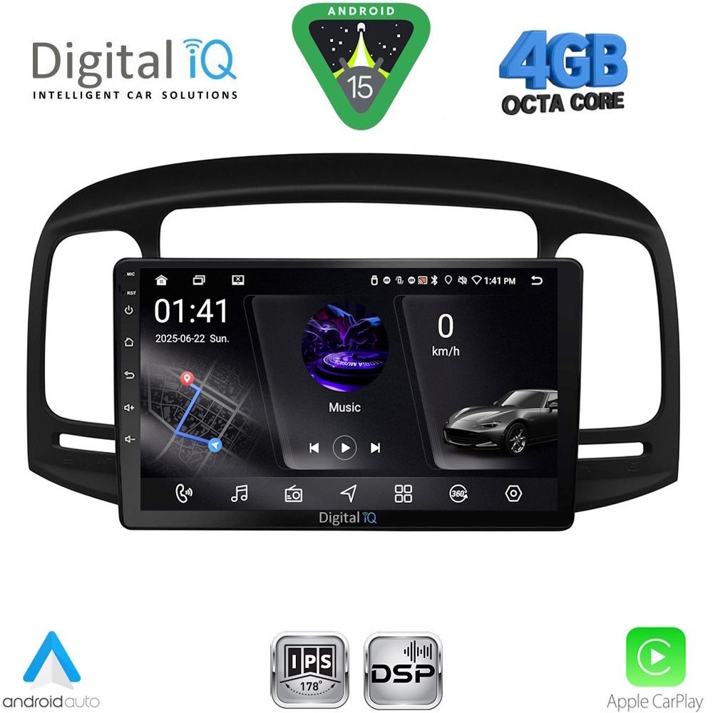 RSG6249BL_15 DIGITAL IQ RSG 6249BL_CPA (9inc) MULTIMEDIA TABLET for HYUNDAI ACCENT mod. 2005-2012 (BLACK) - Image 1