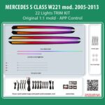 DIQ AMBIENT BENZ HCBC01 TRIM (Digital iQ Ambient Light for Mercedes S (W221) mod. 2005-2013 with 22 Lights Trim Kit)