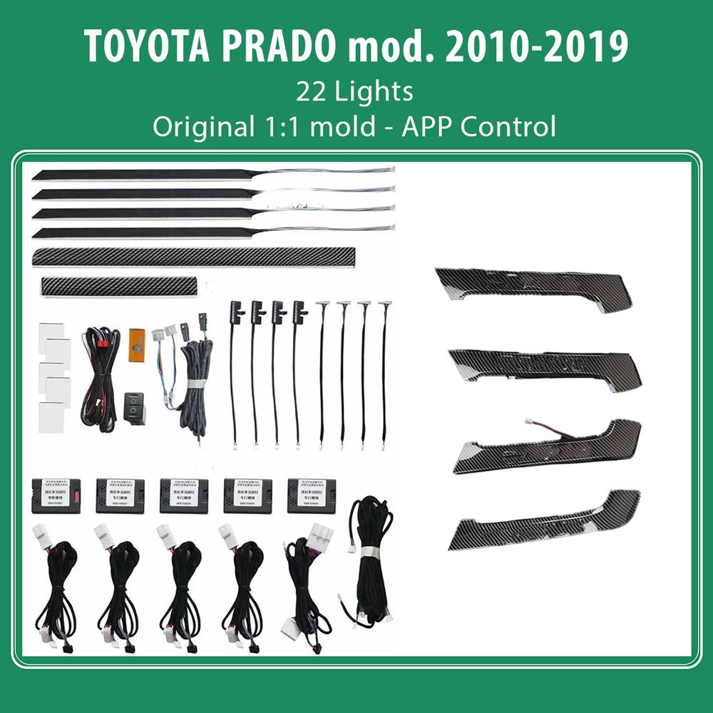 TOYOTA_PRADO_2010-19_Ambient_22_lights_01 DIQ AMBIENT TOYOTA PRADO (J150) mod. 2010-2019 (Digital iQ Ambient Light for Toyota PRADO mod. 2010-2019 with 22 Lights) - Image 1